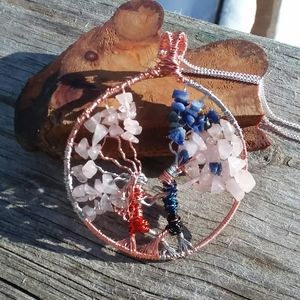 Love in bloom wire wrapped pensant with couple